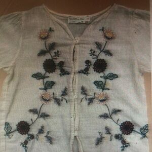 Floral Embroidered Button-Up Top